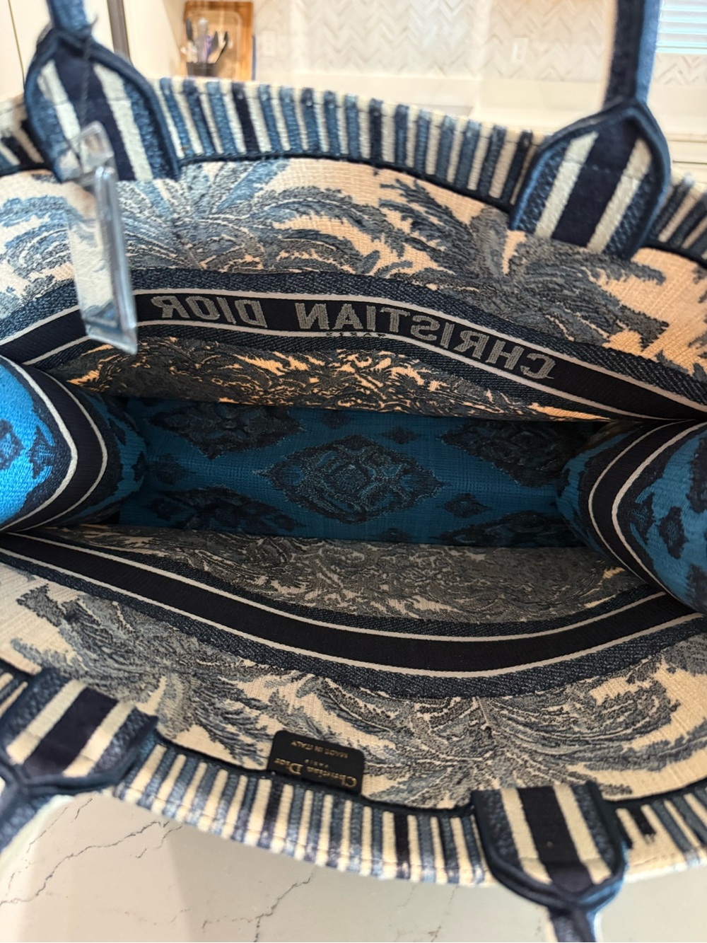 Dior Blue and White Toile Canvas Tote - Picture 7 of 10